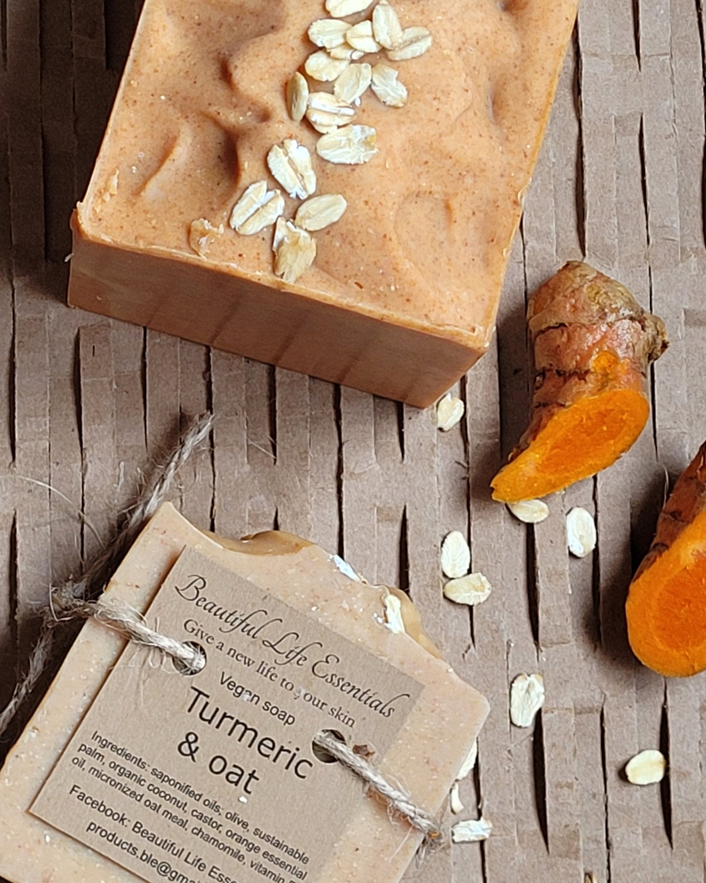 This all-natural Turmeric & Oat Soap is perfect for acne-prone, sensitive, and mature skin. Infused with turmeric, known for its powerful antibacterial and anti-inflammatory properties, this soap helps cleanse and calm the skin, reducing redness and promoting a clear, even complexion. Oatmeal provides soothing hydration, leaving your skin feeling soft, nourished, and smooth.